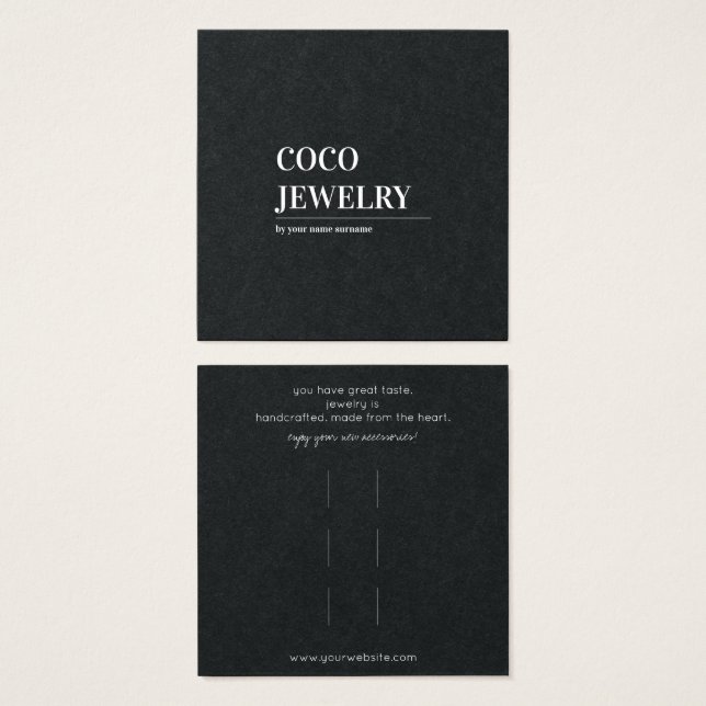Minimalist Hair Clips Accessories Display Card (Front & Back)