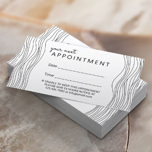 Minimalist Hair Stylist Beauty Salon Appointment Card