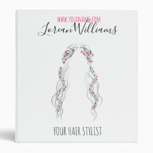 Minimalist Hairstylist Bride Wavy Hair Chic Floral Binder