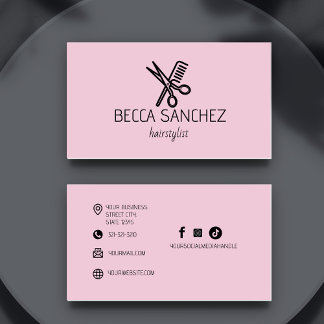 Minimalist hairstylist hairdresser business card