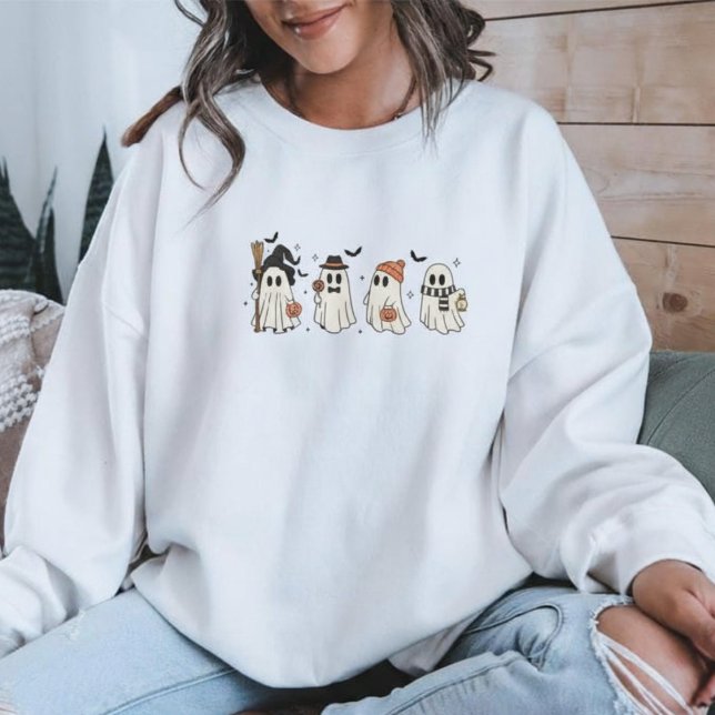 Minimalist Halloween Ghost Squad | Cute Spooky  Sweatshirt (Minimalist Halloween Ghost Squad | Cute Spooky Sweatshirt)