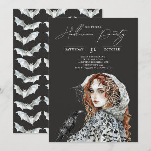 Minimalist Halloween Haunted Forest  Invitation