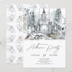 Minimalist Halloween Haunted Forrest Invitation