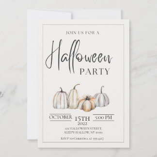 Minimalist Halloween Party Invitation