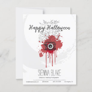 Minimalist Halloween Photographer Greetings Postcard