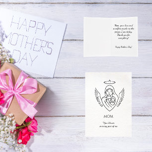 Minimalist Hand Drawn Mother`s Day Greeting Card