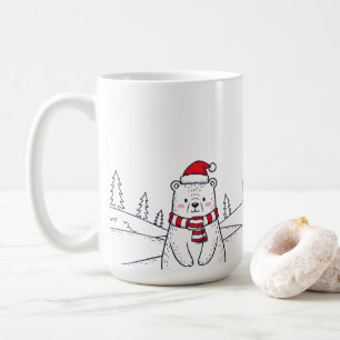 Minimalist Hand-Drawn Polar Bear  Coffee Mug