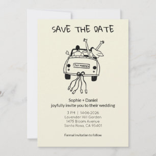 Minimalist Hand-Drawn Save The Date