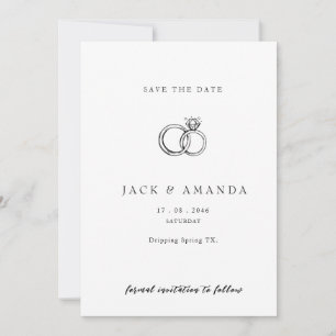 Minimalist hand drawn Script Wedding save the date