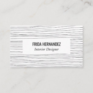Minimalist hand drawn stripes business card design