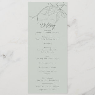 Minimalist Hand-drawn Vines Sage Green Grey Program