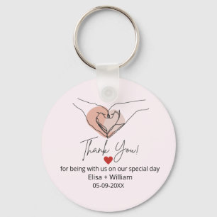 Minimalist Hand Heart Gesture Wedding Guest Gift   Keychain