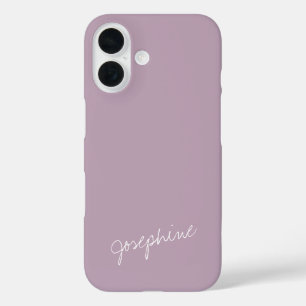Minimalist Hand Lettering Name Dusty Lilac Custom  iPhone 16 Case
