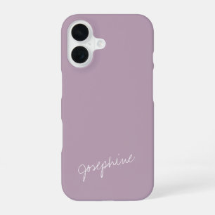 Minimalist Hand Lettering Name Dusty Lilac Custom  iPhone 16 Case