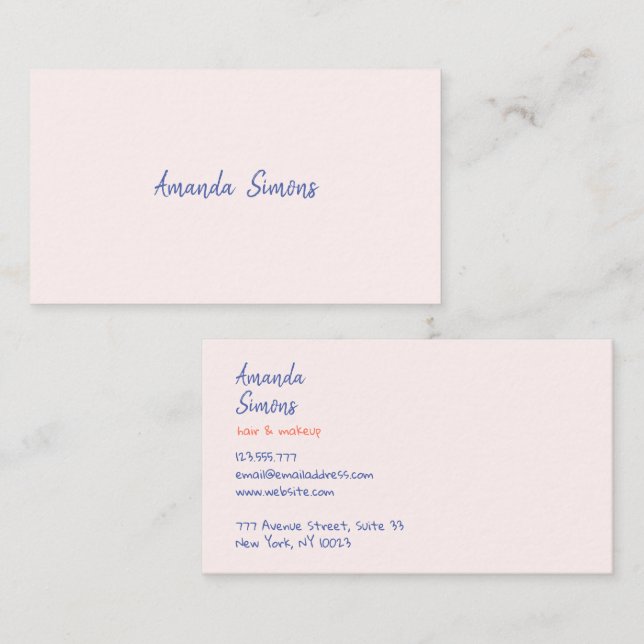 Minimalist hand writing Business Card (Front/Back)