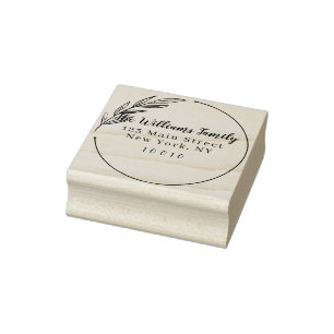 Minimalist Hand-written Family Name Return Address Rubber Stamp