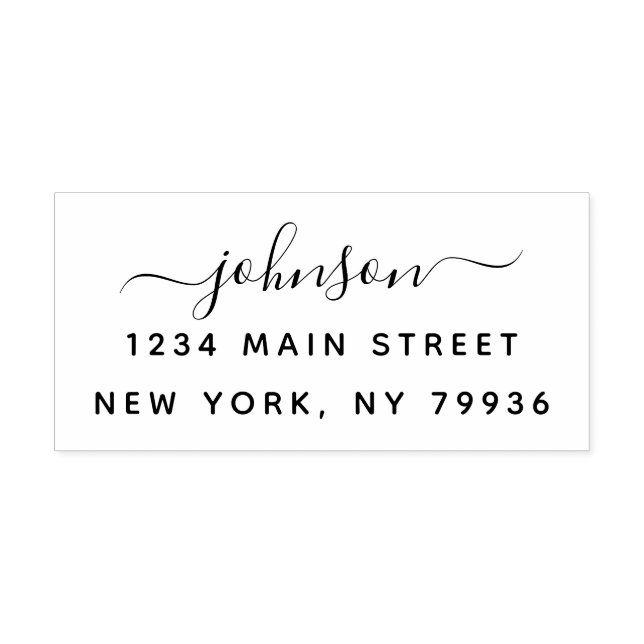 Minimalist Hand Written Return Address Rubber Stamp (Imprint)