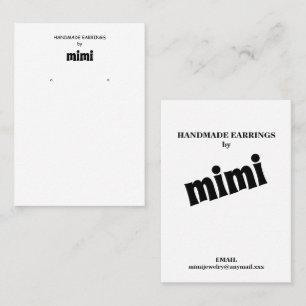 Minimalist Handmade Earring  Display  Business Card