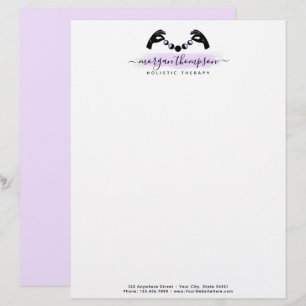 Minimalist Hands & Moon Phases Metaphysical Reiki Letterhead