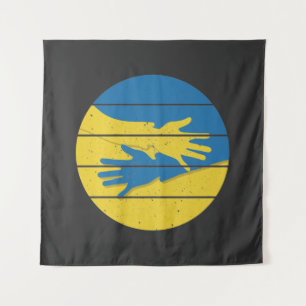 Minimalist Hands Support Ukraine, Save Ukraine Tapestry