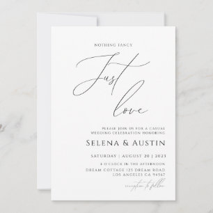 Minimalist Handscript Nothing Fancy Just Love  Inv Invitation