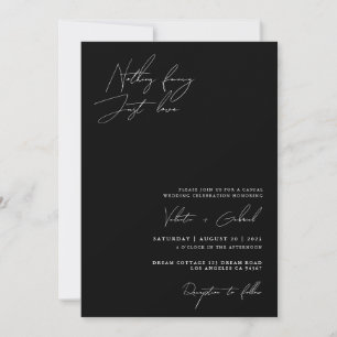 Minimalist Handscript Nothing Fancy Just Love Invitation