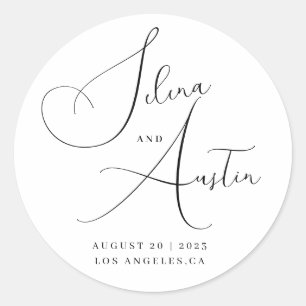 Minimalist Handscript wedding Stickers