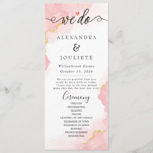 Minimalist Handwriting Simple Modern Wedding Progr Program