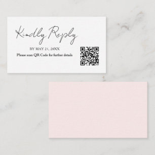 Minimalist Handwriting Wedding QR Code RSVP Card