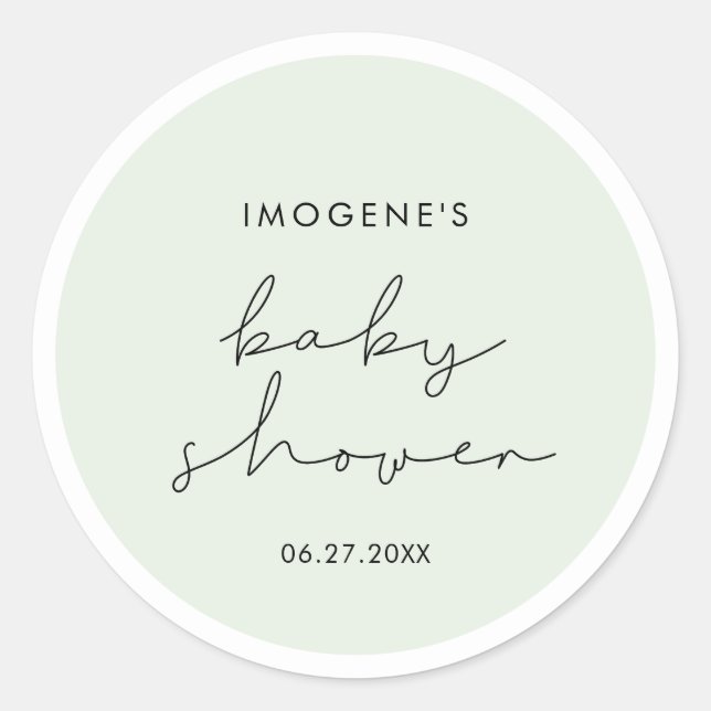Minimalist handwritten Baby shower envelope seal (Front)