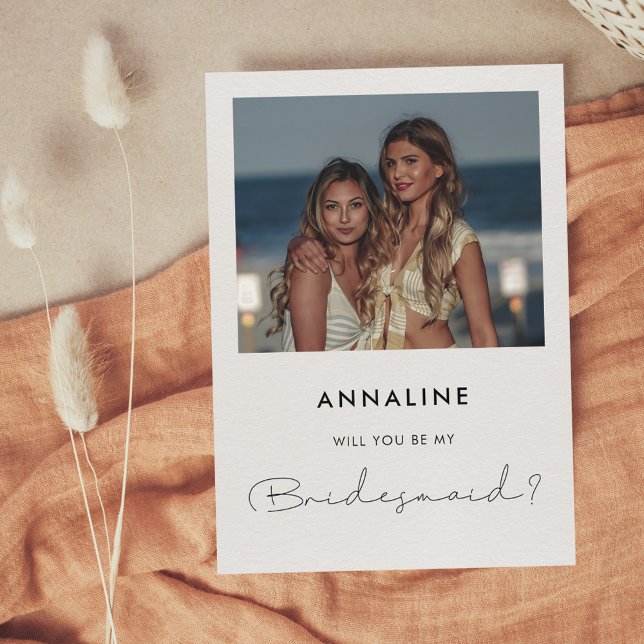 Minimalist handwritten Bridesmaid proposal card (Creator Uploaded)