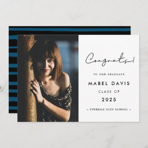 Minimalist handwritten Congratulations photo card
