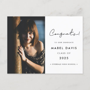 Minimalist handwritten Congratulations photo Postcard