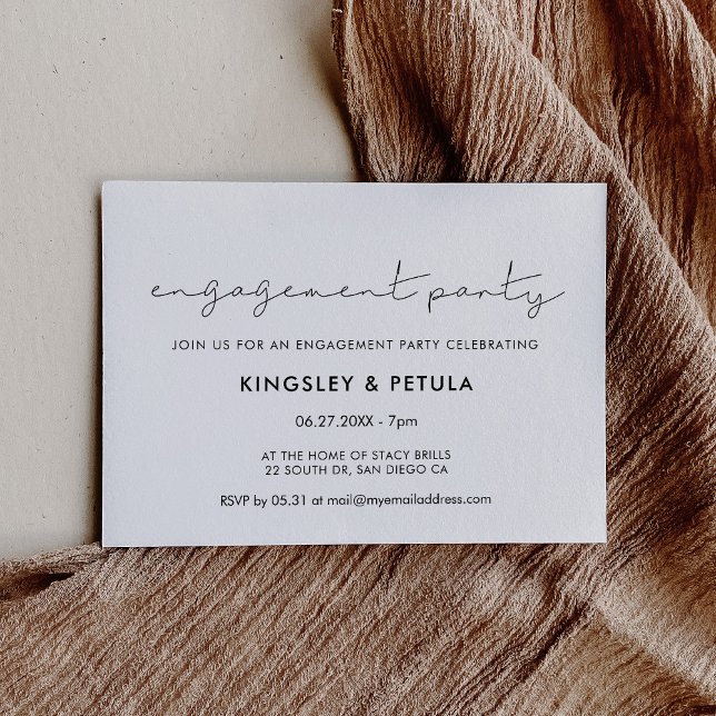 Minimalist handwritten engagement party invitation (Creator Uploaded)