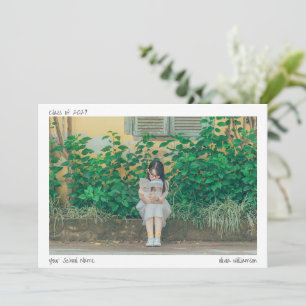 Minimalist Handwritten Graduate Photo Graduation Announcement