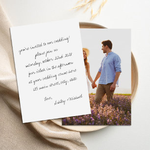 Minimalist Handwritten Letter Photo Wedding Invitation
