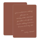 Minimalist Handwritten Letter Wedding