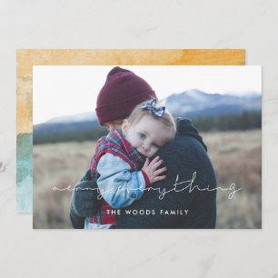 Minimalist Handwritten Merry Everything Photo Holiday Card