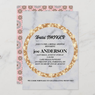 Minimalist Handwritten Script Black Bridal Shower  Invitation