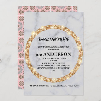 Minimalist Handwritten Script Black Bridal Shower  Invitation