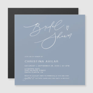 Minimalist Handwritten Script Bridal Shower Magnetic Invitation