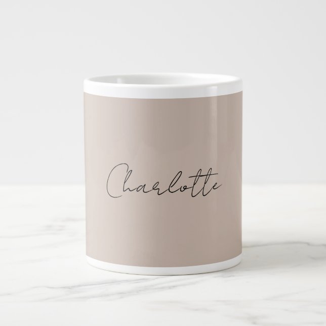 Minimalist Handwritten Script Name Modern Personal Large Coffee Mug (Front)