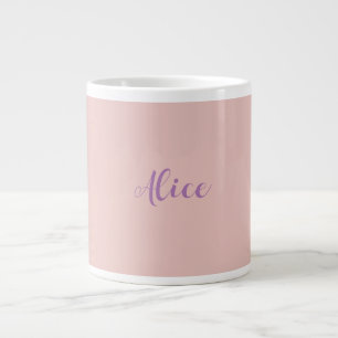 Minimalist Handwritten Script Name Rose Gold Large Coffee Mug