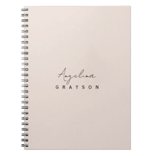 Minimalist handwritten script, simple and modern notebook