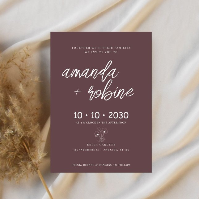 Minimalist Handwritten Script Wedding Invitation (Creator Uploaded)