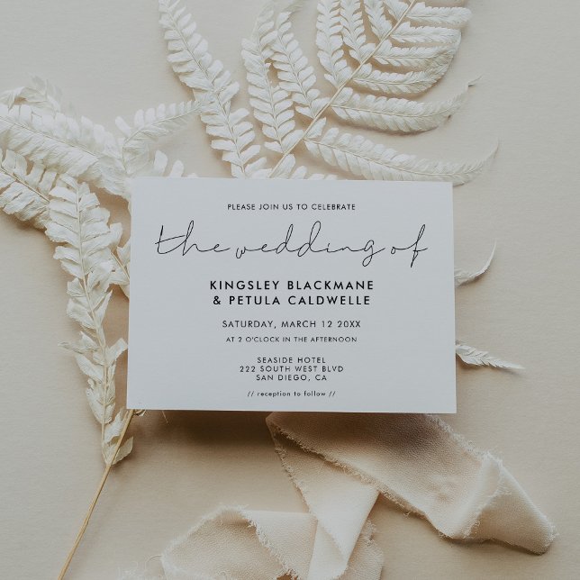 Minimalist handwritten wedding invitation (Minimalist handwritten wedding invitation)