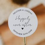Minimalist Happily Ever After Wedding Favour Classic Round Sticker<br><div class="desc">Minimalist Happily Ever After Wedding Favour Stickers</div>