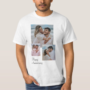 Minimalist Happy Anniversary Photo T-Shirt