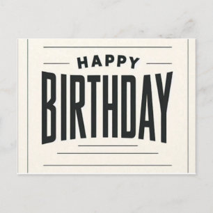 Minimalist Happy Birthday Card - Bold Typography D
