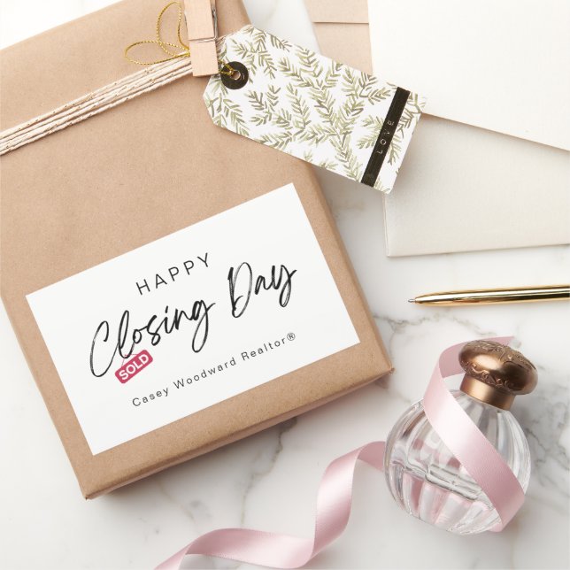 Minimalist Happy Closing Day from Realtor Custom  Sticker (Gifting)